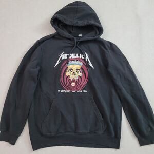 H&M Metallica In Vertigo You Will Be Hoodie Mens M Black Fleece Sweatshirt